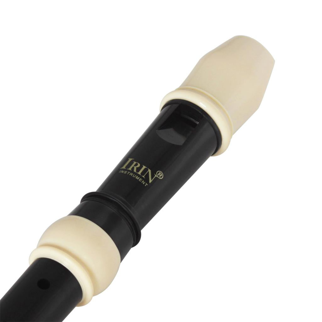 British ABS Baroque Treble B Tone 8 Hole Clarinet Descant Recorder Black
