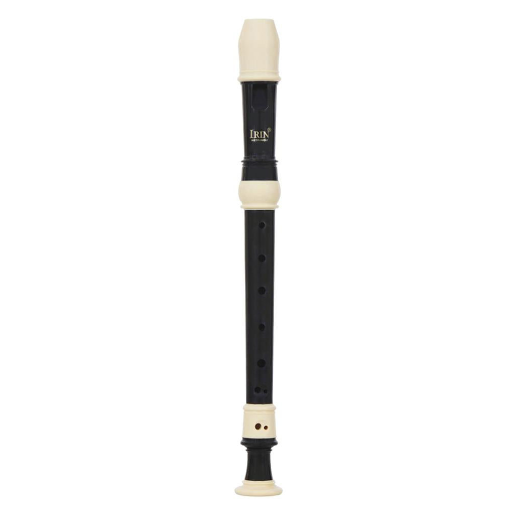 British ABS Baroque Treble B Tone 8 Hole Clarinet Descant Recorder Black