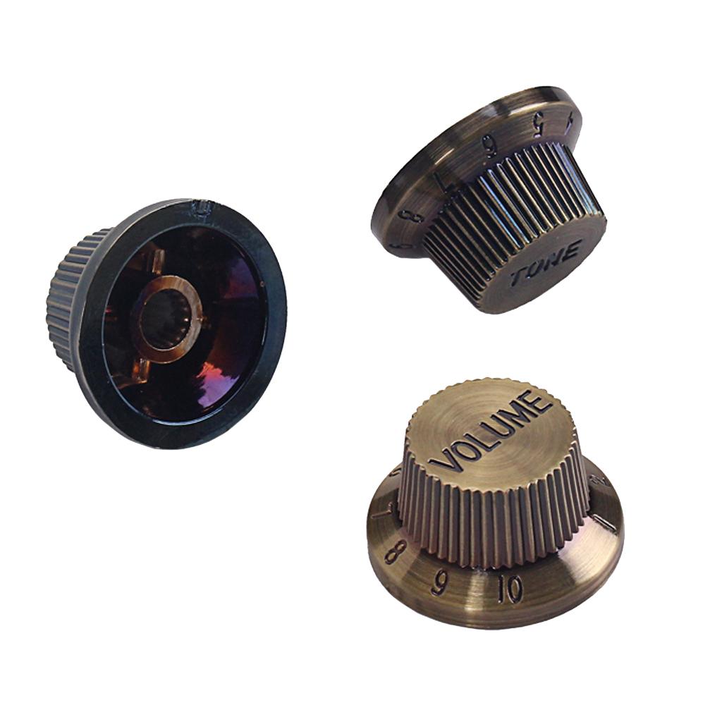 3pcs Bronze Speed Volume Tone Control Knobs For Electric Guitar