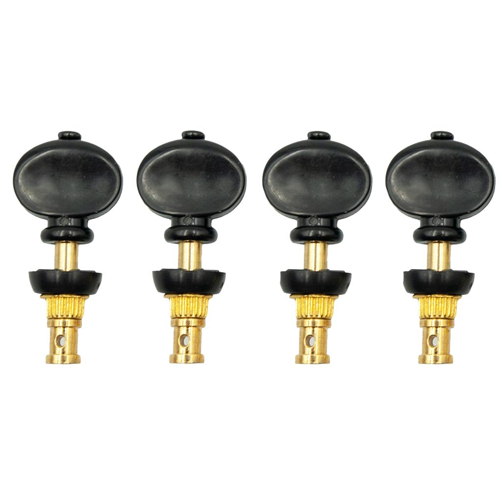 Ukulele Strings Tuning Pegs Pin Machines Tuners Friction Ukelele Black 4PCS