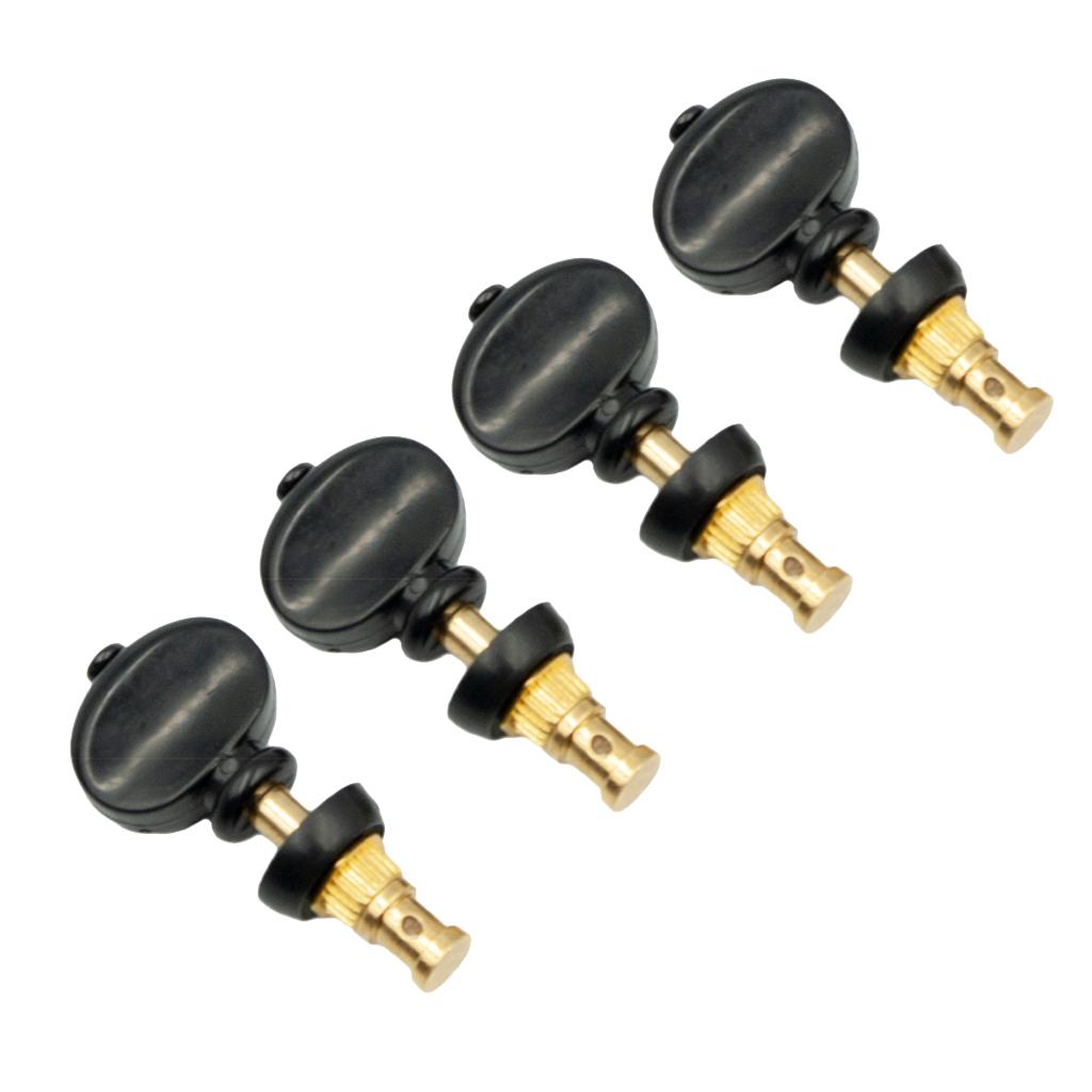 Ukulele Strings Tuning Pegs Pin Machines Tuners Friction Ukelele Black 4PCS