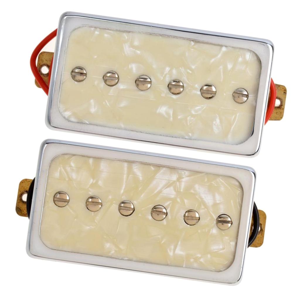 2 Pieces Electric Guitar Pickups Double Coil Humbucker Pickups Light Yellow