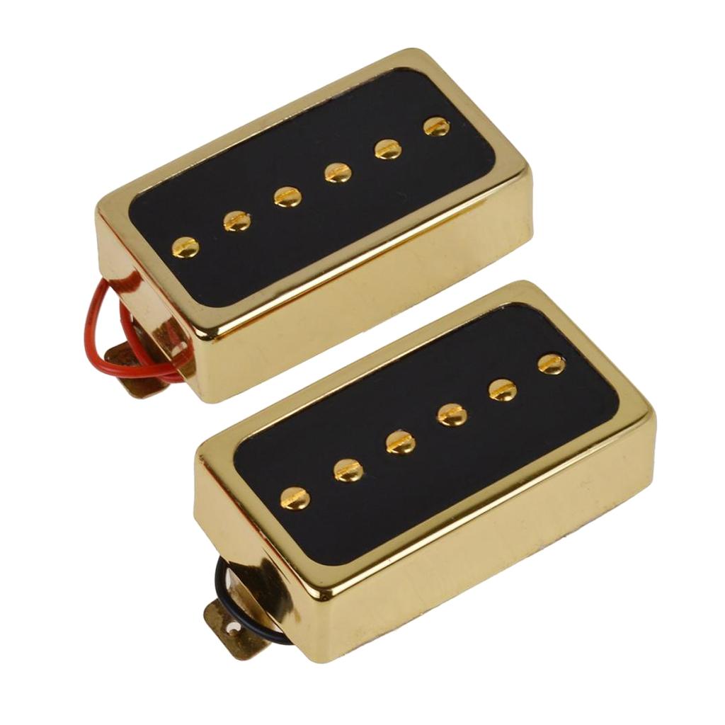 2 Pieces Electric Guitar Pickups Double Coil Humbucker Pickups Golden Black