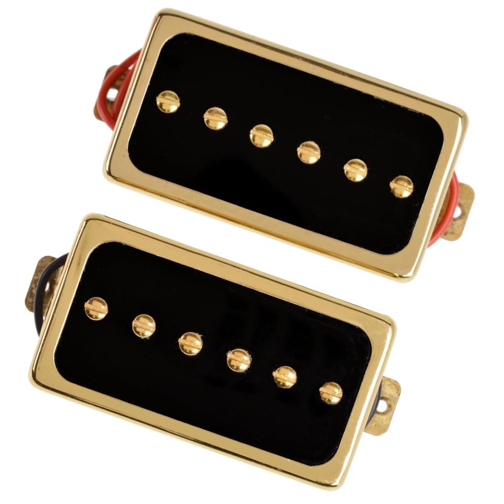 2 Pieces Electric Guitar Pickups Double Coil Humbucker Pickups Golden Black