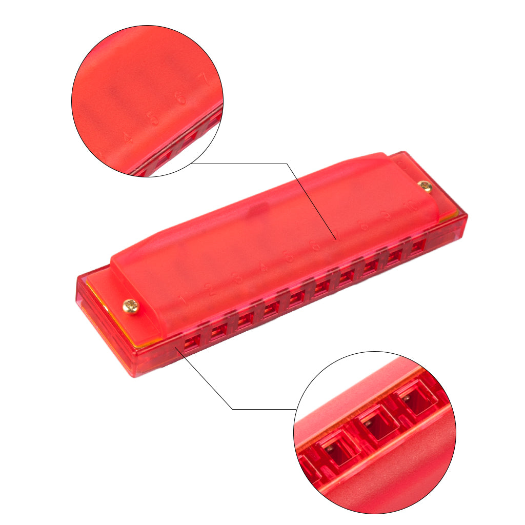 Kids Harmonica Educational Musical Instrument Toy for Kids Beginners Red