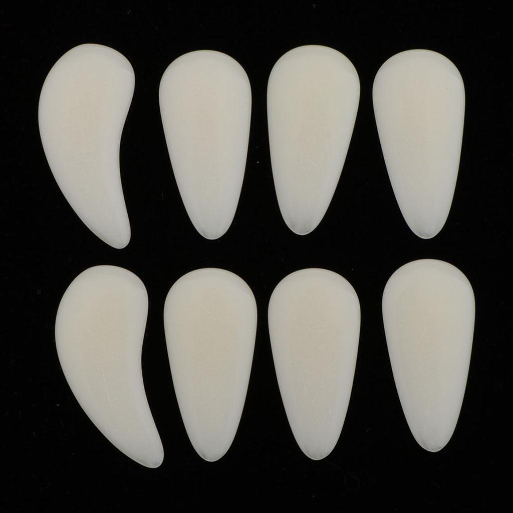 8pcs Plastic Guzheng Finger Picks Nails Set for Kids Children Beige M