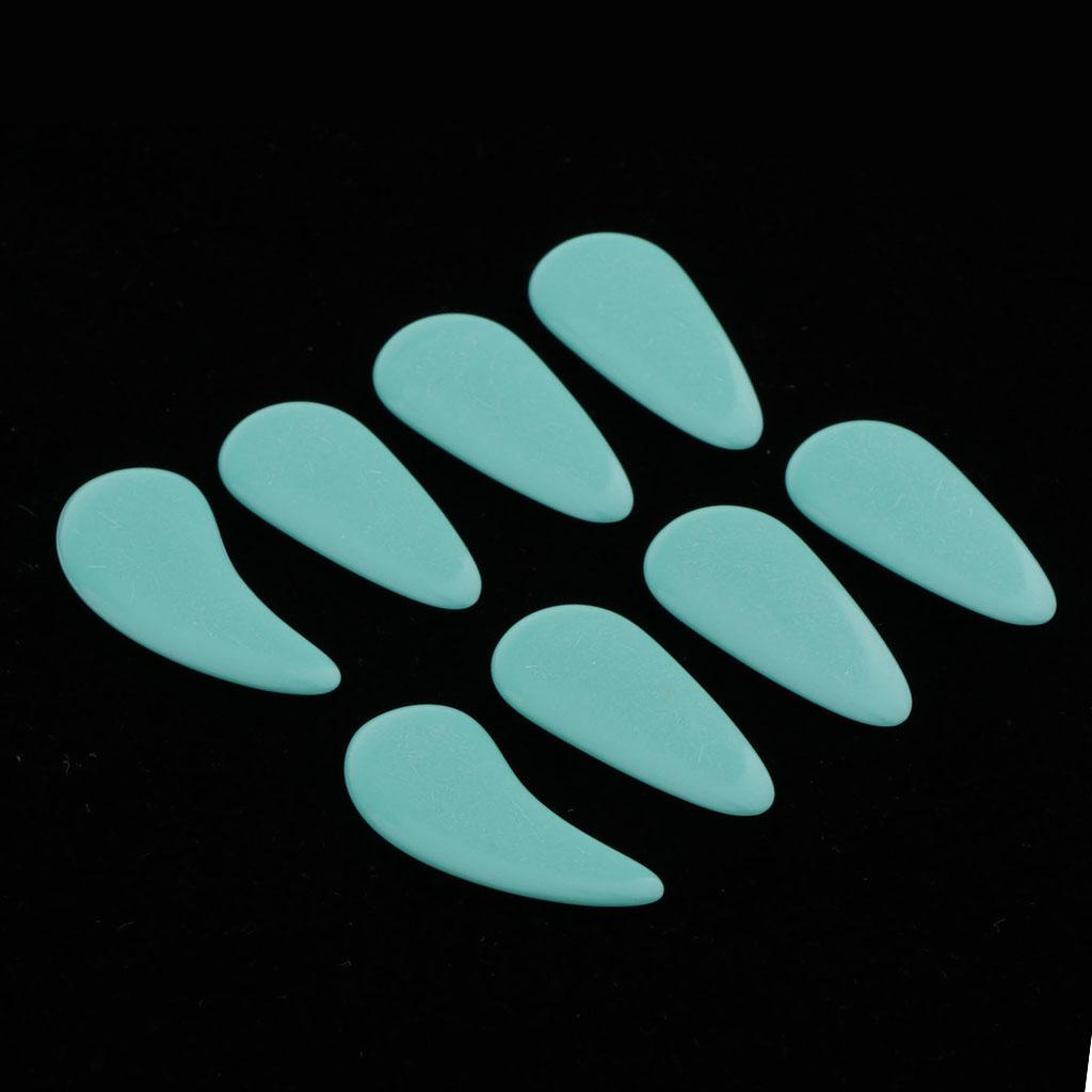 8pcs Plastic Guzheng Finger Picks Nails Set for Kids Children Blue L