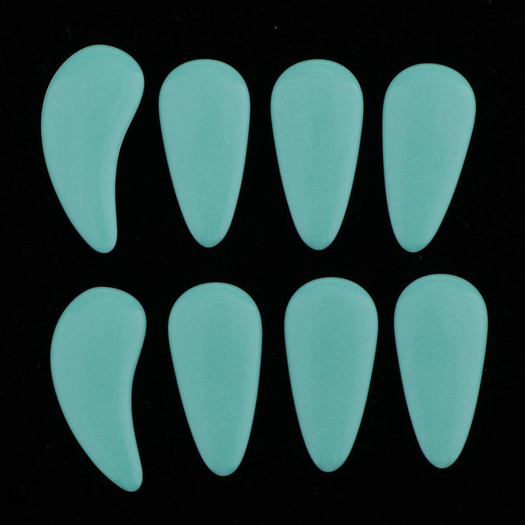 8pcs Plastic Guzheng Finger Picks Nails Set for Kids Children Blue M