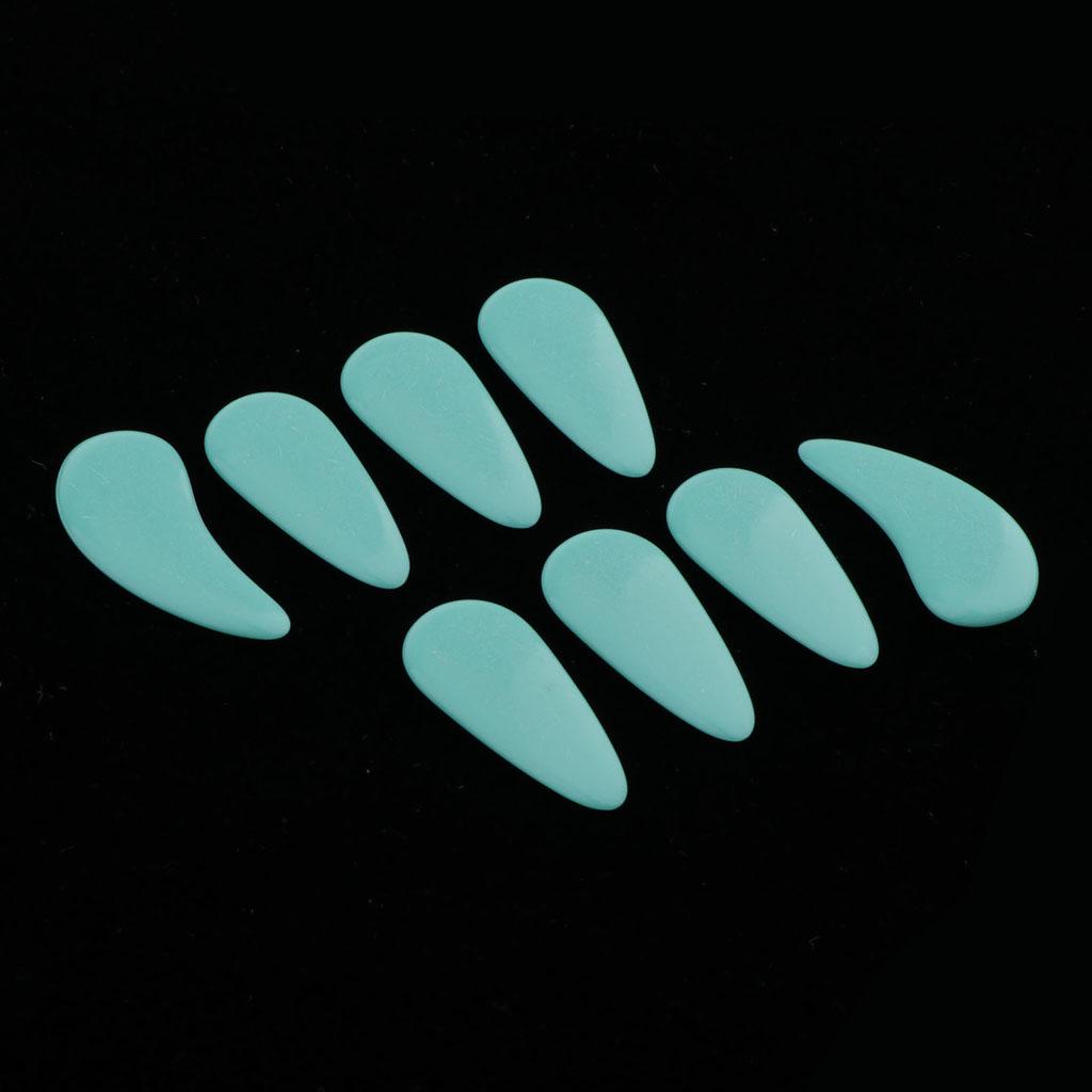 8pcs Plastic Guzheng Finger Picks Nails Set for Kids Children Blue M