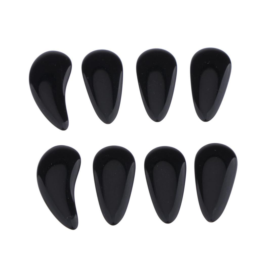8pcs Plastic Guzheng Finger Picks Nails Set for Kids Children Black L