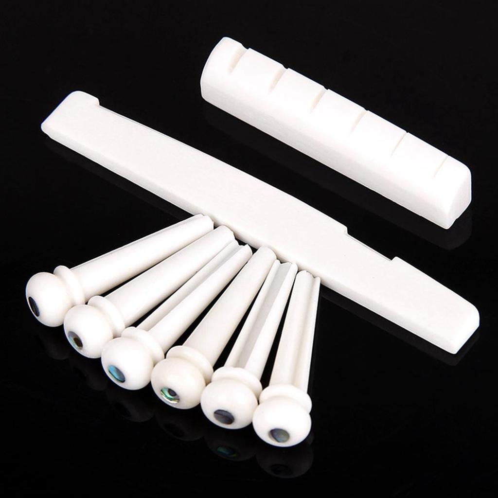 Classical Guitar Bridge Saddle Cattle Bone 6 String Slotted Nut New