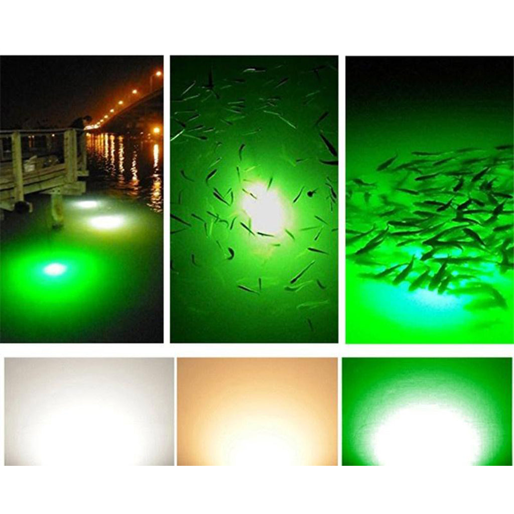 IP68 Waterproof 12V Led Green Underwater Fishing Light Attract Prawns Squid Lamp