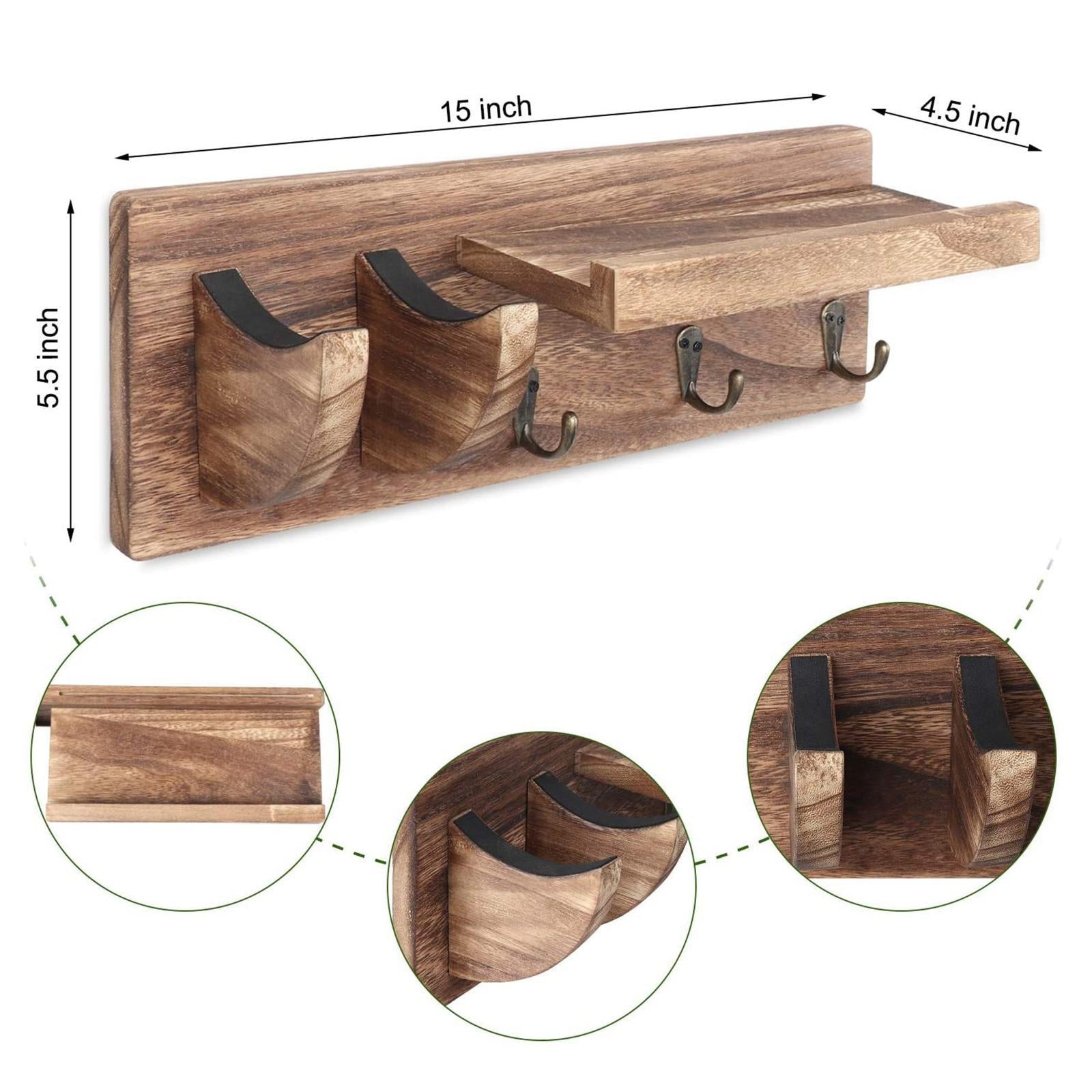 Vintage Wooden Wall Mounting Guitar Holder Stand Display Rack Wall Shelf wood