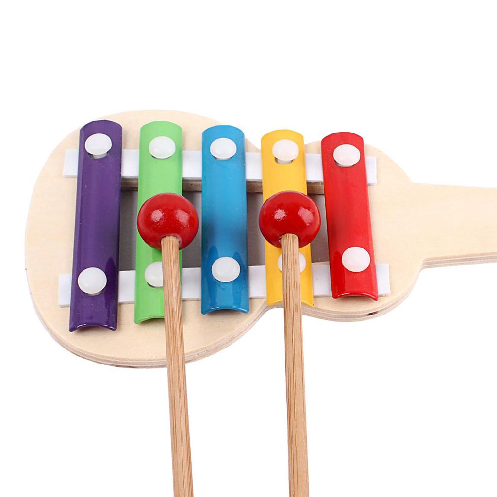 5 Key Glockenspiel Xylophone with 2 Safe Mallets Kids Music Instruments Toy