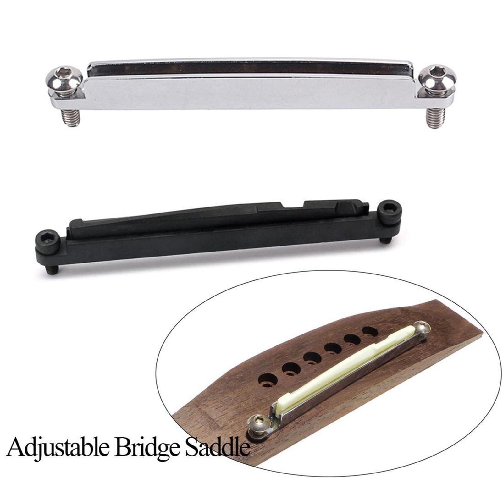 1PC Steel Guitar Bridge Adjust Saddle Rail Heighting Folk Guitar Replace Old silver