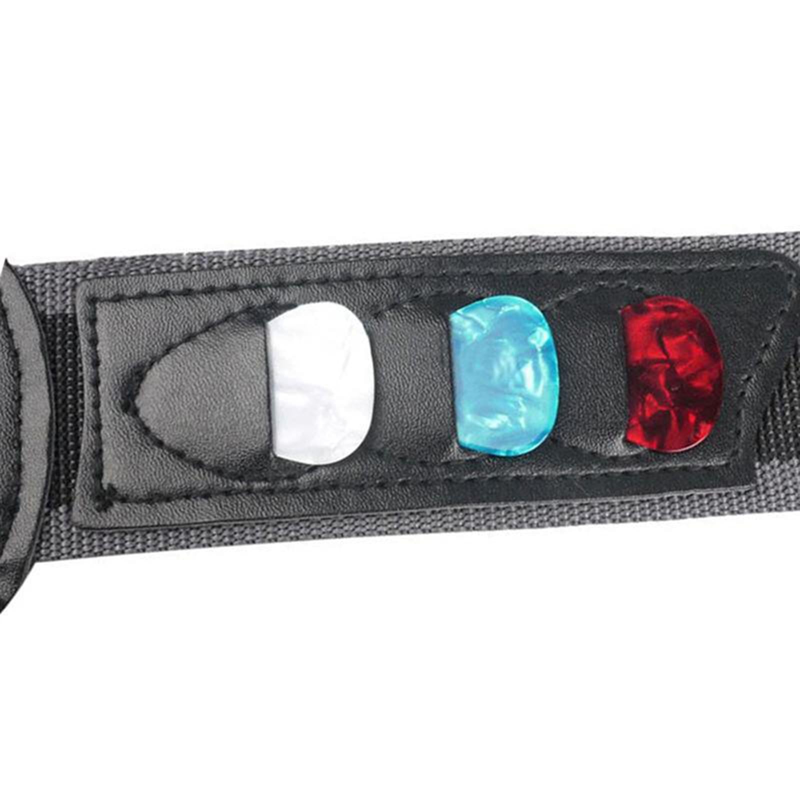 Soft Comfortable Shoulder Strap + 3pcs Pick Holders for Guitar Bass Black