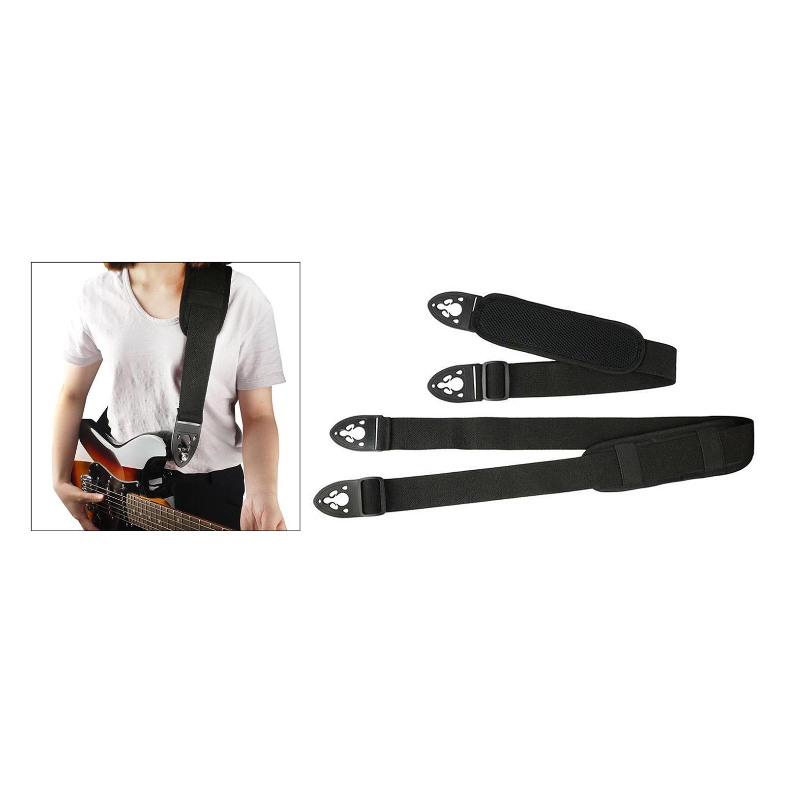 Electric Bass Adjustable Soft Guitar Strap Shoulder Pad Quick Lock 29 inch