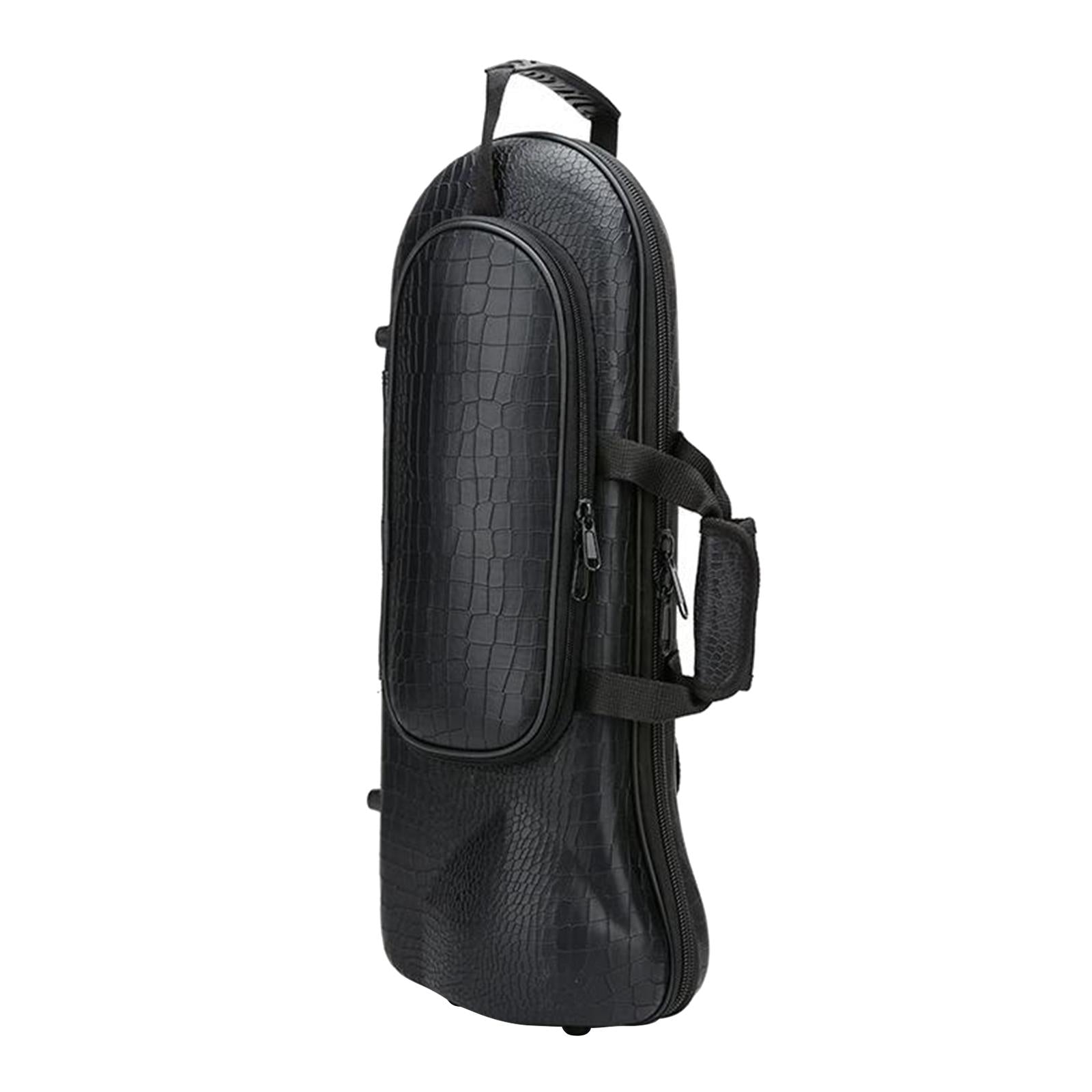 Brass Wind Black Musical Trumpet Case Oxford Gig Bag Black Crocodile Grain