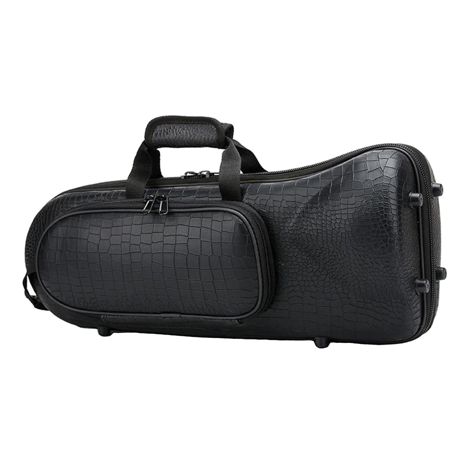 Brass Wind Black Musical Trumpet Case Oxford Gig Bag Black Crocodile Grain