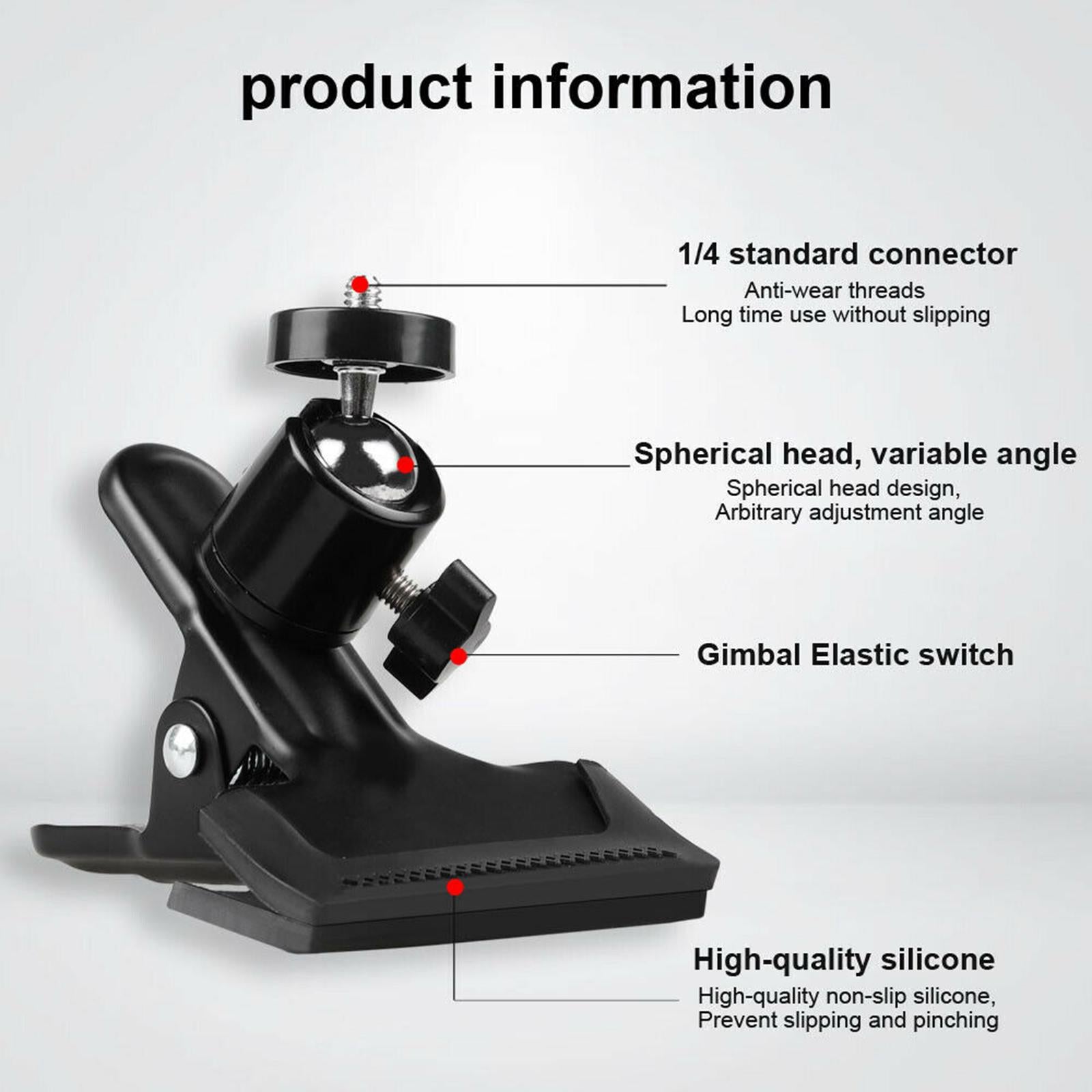 Guitar Head Clip Mobile Phone Holder Broadcast Bracket Stand Clip Clamp