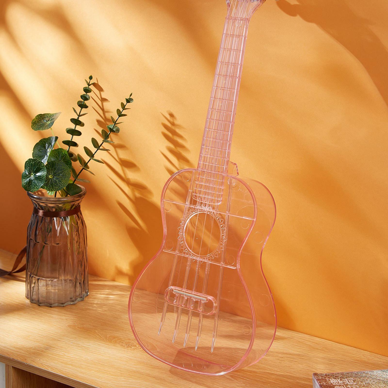Transparent Ukulele Air-nova 4-String with Gig Bag Strings 3 Picks Gift transparent pink