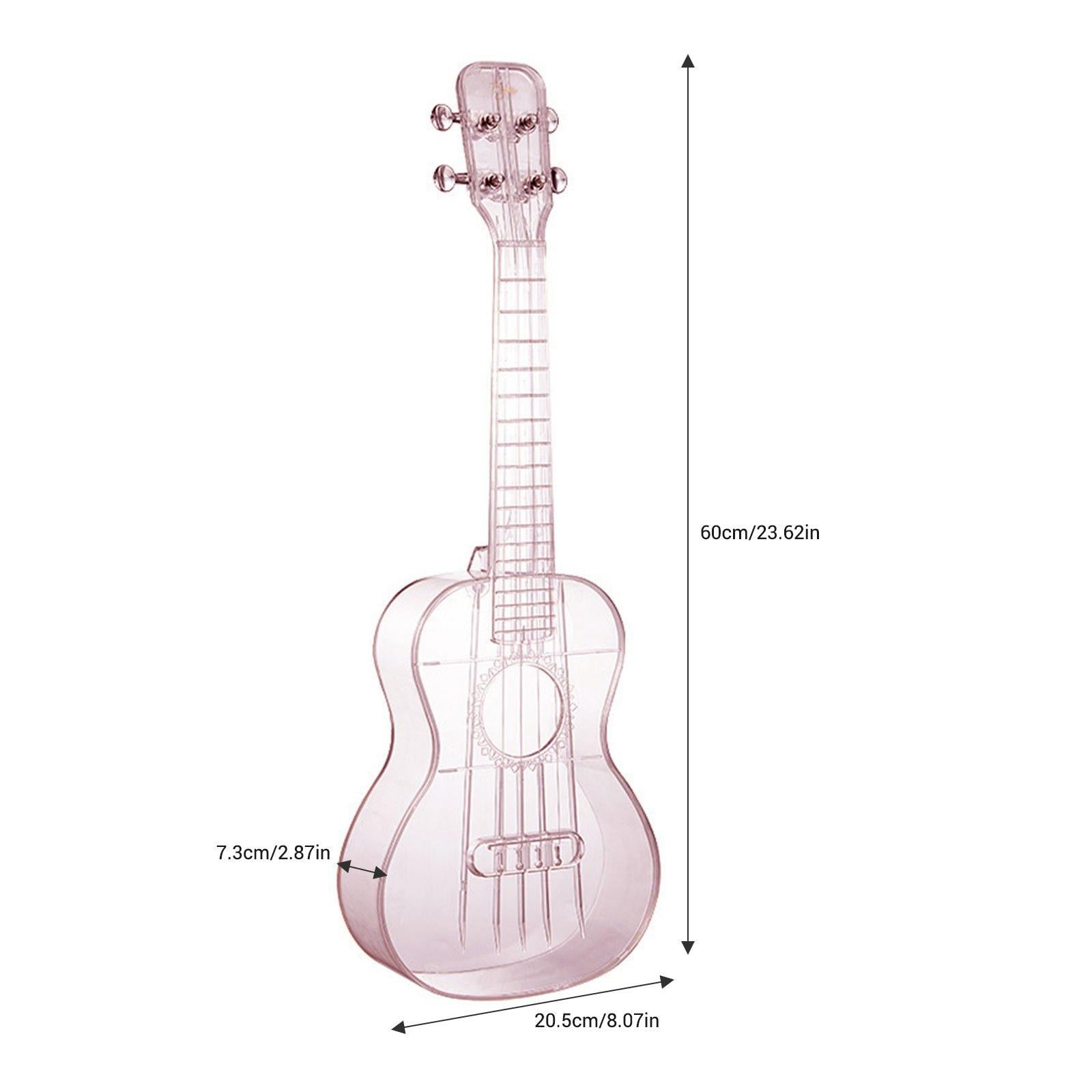 Transparent Ukulele Air-nova 4-String with Gig Bag Strings 3 Picks Gift transparent pink