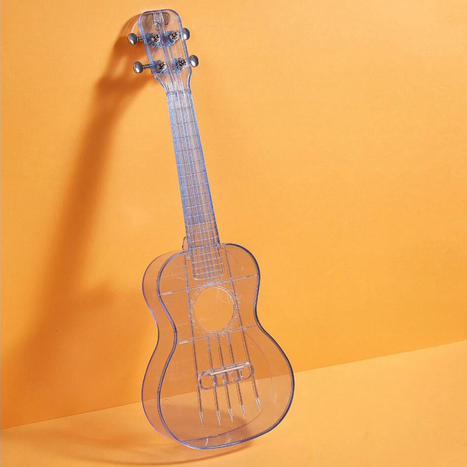 Transparent Ukulele Air-nova 4-String with Gig Bag Strings 3 Picks Gift transparent blue