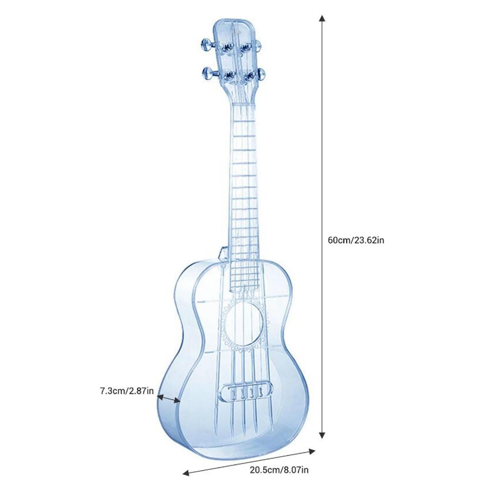 Transparent Ukulele Air-nova 4-String with Gig Bag Strings 3 Picks Gift transparent blue