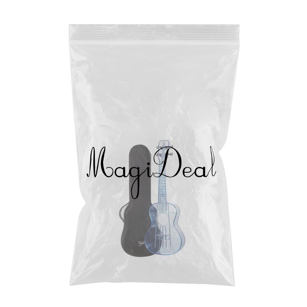 Transparent Ukulele Air-nova 4-String with Gig Bag Strings 3 Picks Gift transparent blue