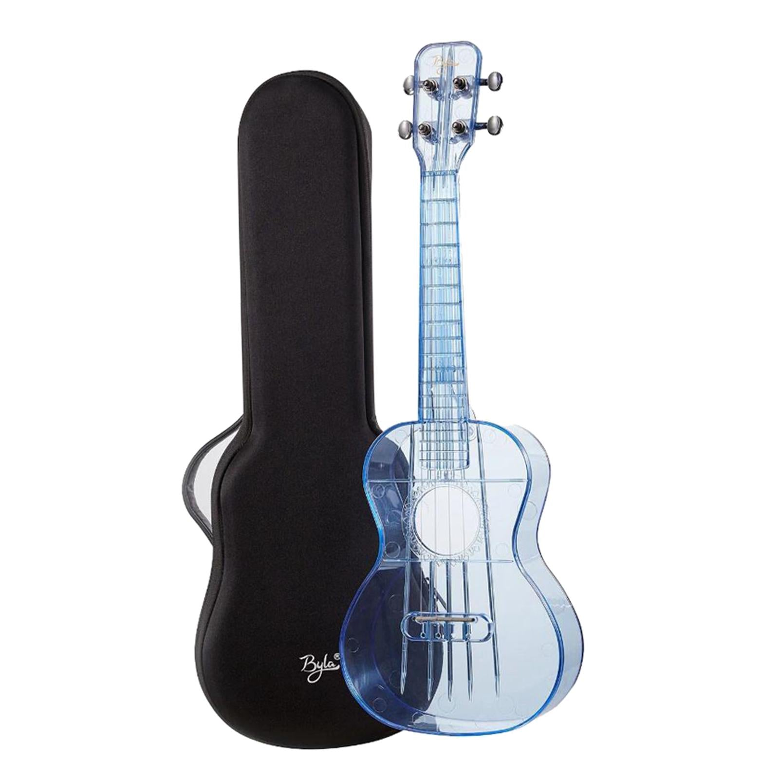Transparent Ukulele Air-nova 4-String with Gig Bag Strings 3 Picks Gift transparent blue