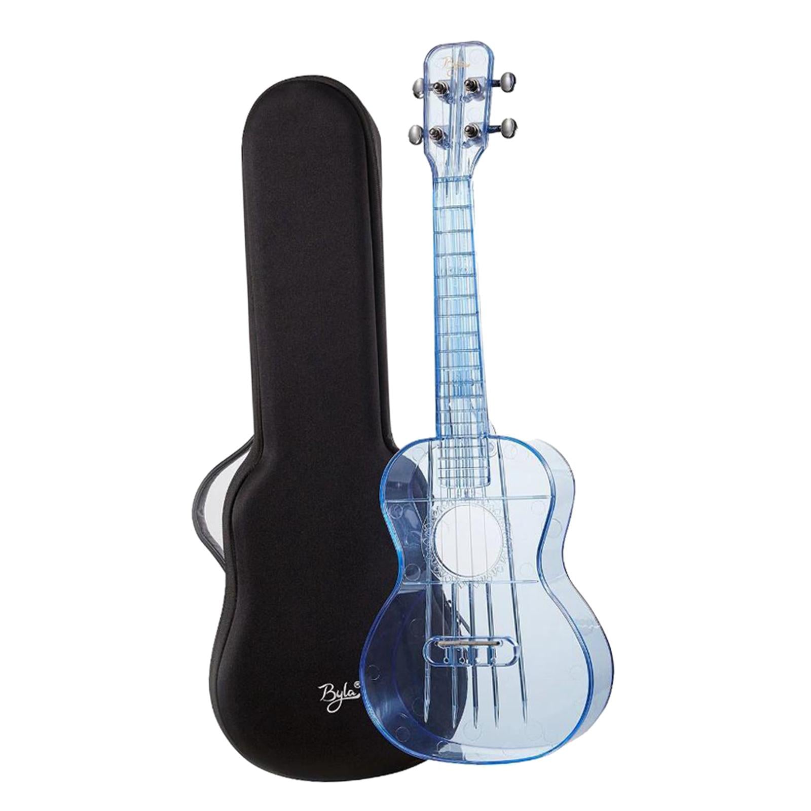 Transparent Ukulele Air-nova 4-String with Gig Bag Strings 3 Picks Gift transparent blue