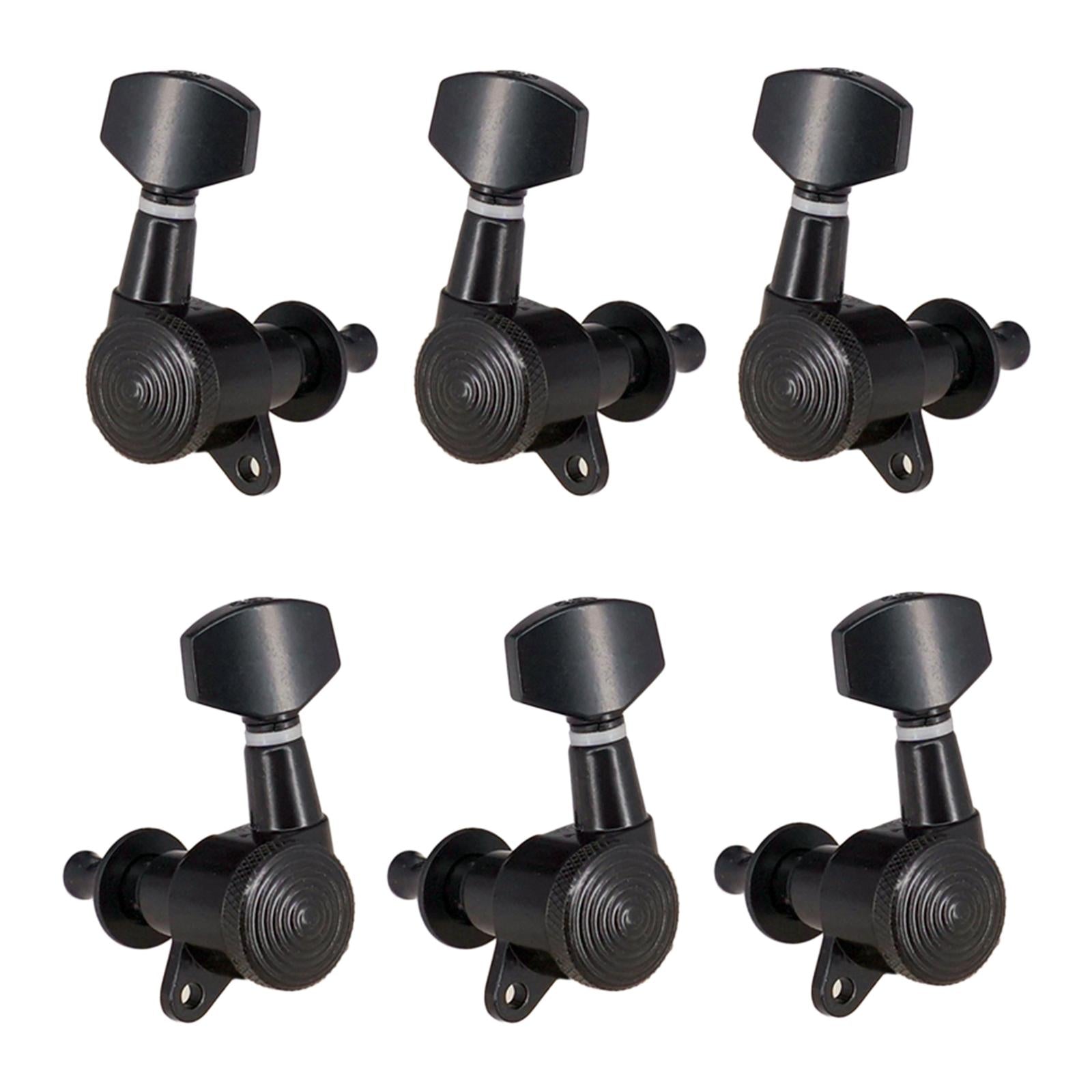 6 Pieces Guitar String Tuning Pegs,Tuner Machine Heads Knobs 3R 3L Black