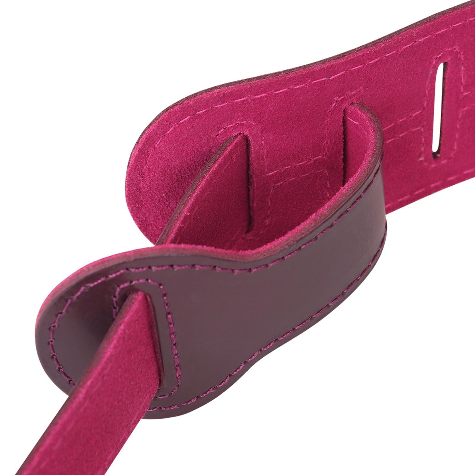 Adjustable Cowhide Soft Strap for Electric Acoustic Guitar Bass Dark Red