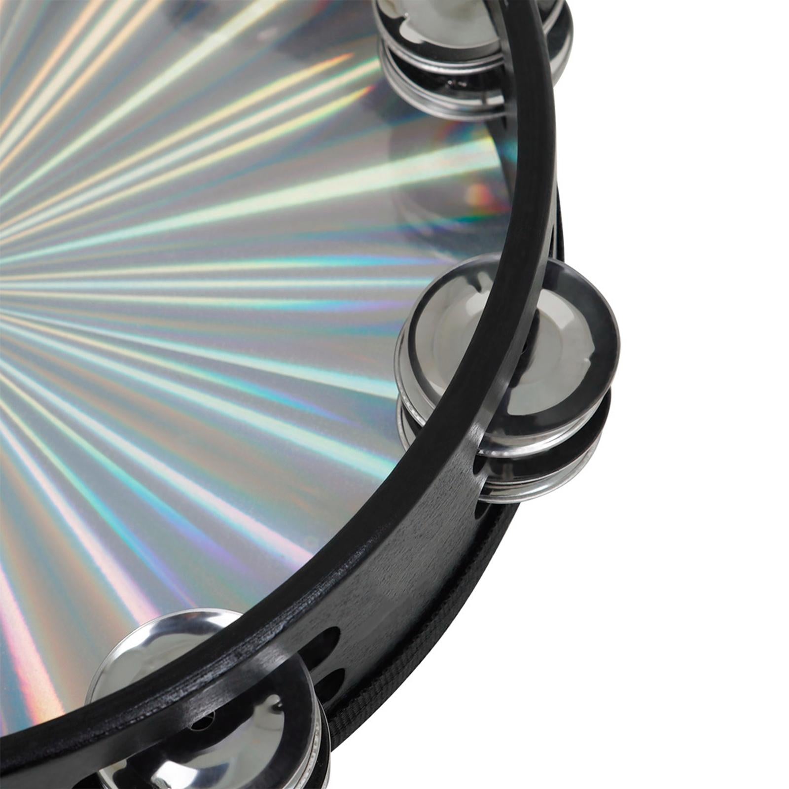 New 10 Reflective Double Row Jingle Percussion Tambourine for Church Band"