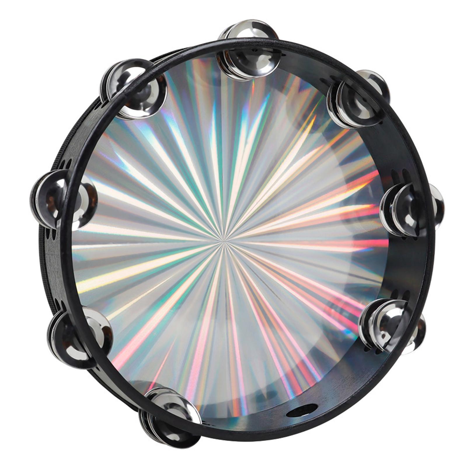 New 10 Reflective Double Row Jingle Percussion Tambourine for Church Band"