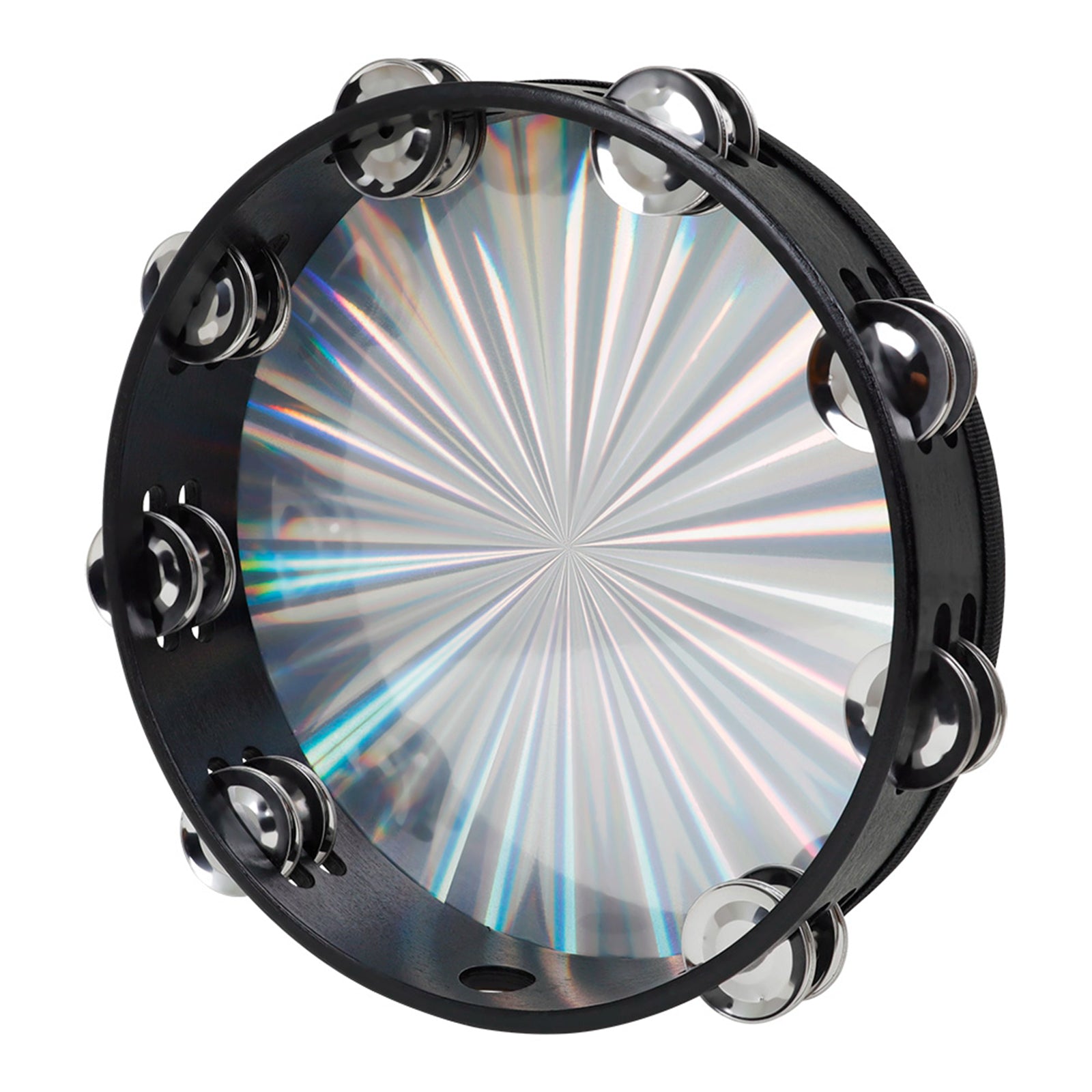 New 10 Reflective Double Row Jingle Percussion Tambourine for Church Band"