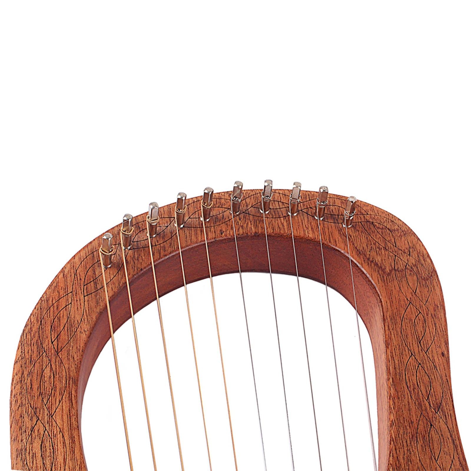 10-string Lyre Harp Okoume & Wrench Perfect Gifts for Kids Adults Friends