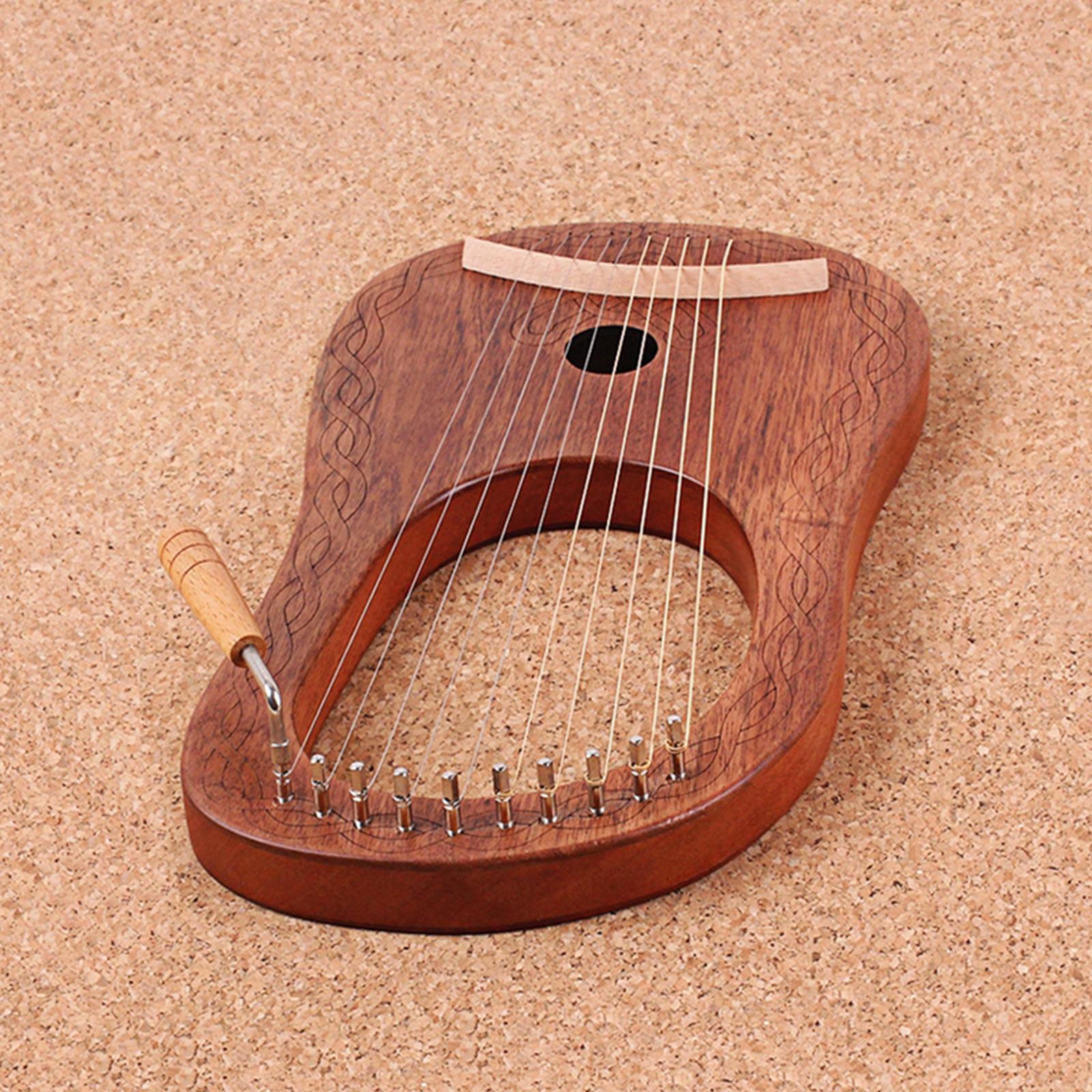 10-string Lyre Harp Okoume & Wrench Perfect Gifts for Kids Adults Friends