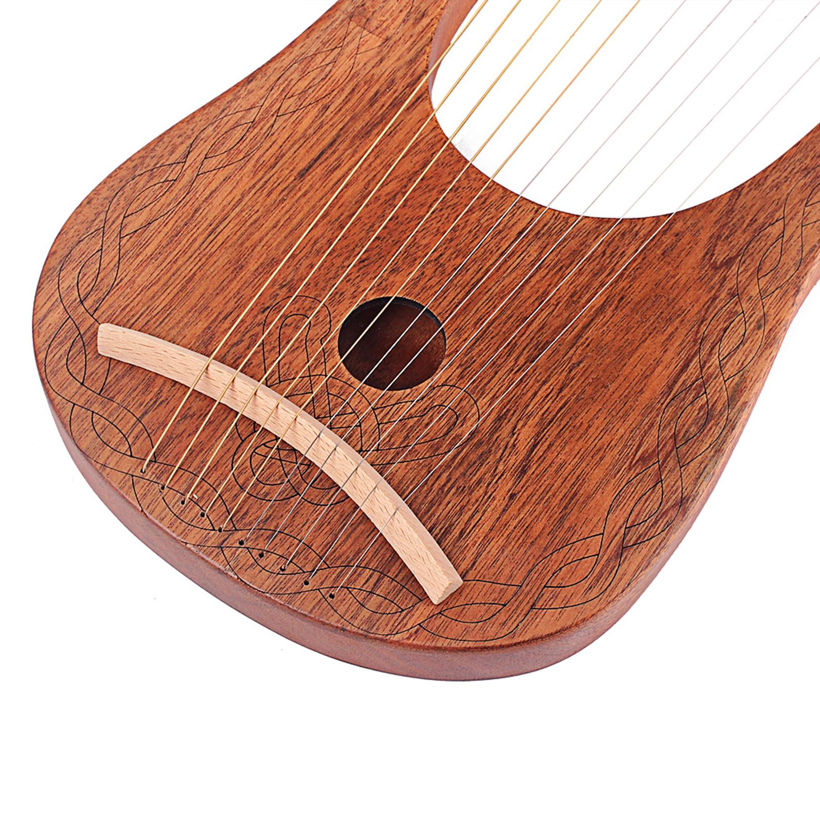 10-string Lyre Harp Okoume & Wrench Perfect Gifts for Kids Adults Friends