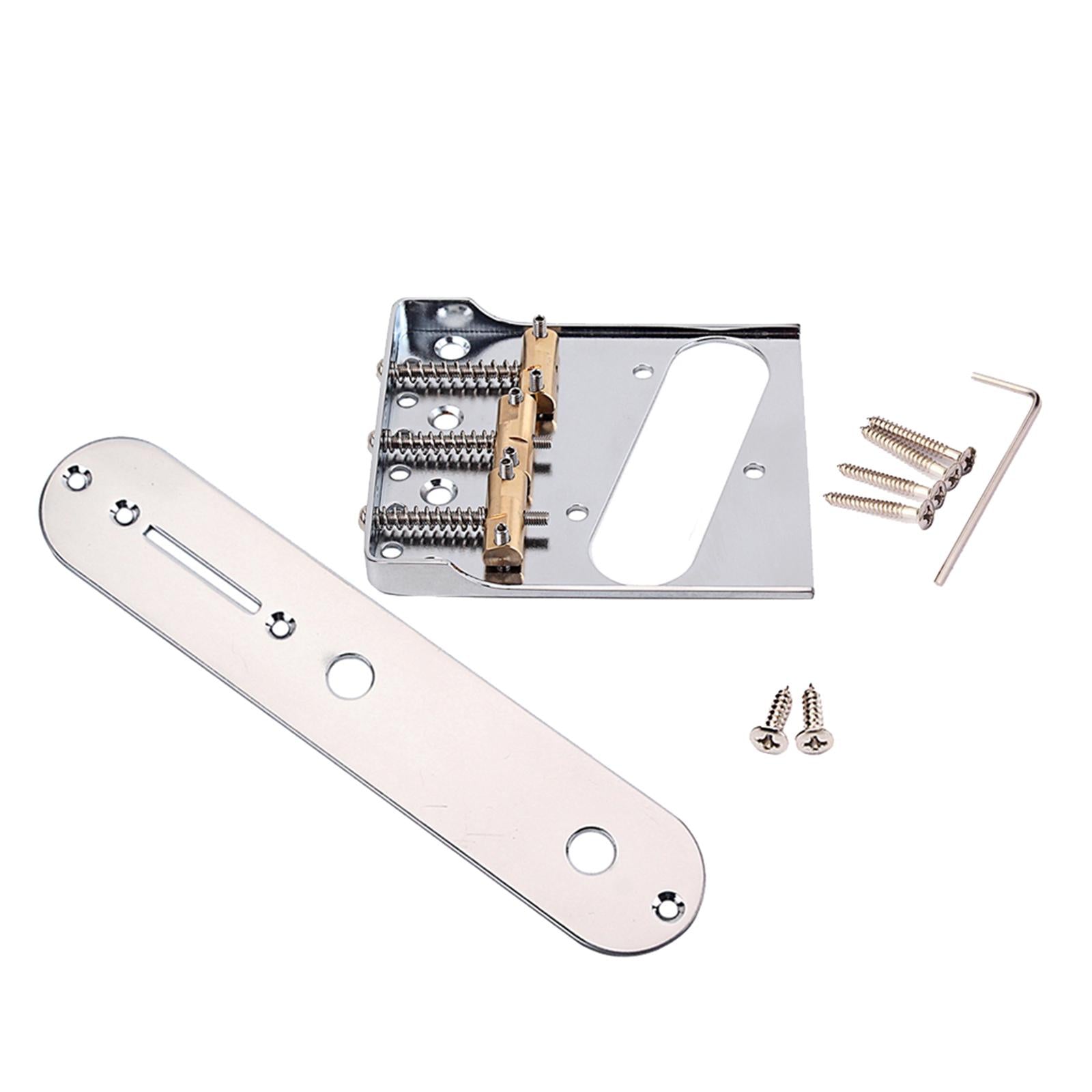 Chrome Electric Guitar Bridge Steel Base Brass Saddles for TL Guitar Parts