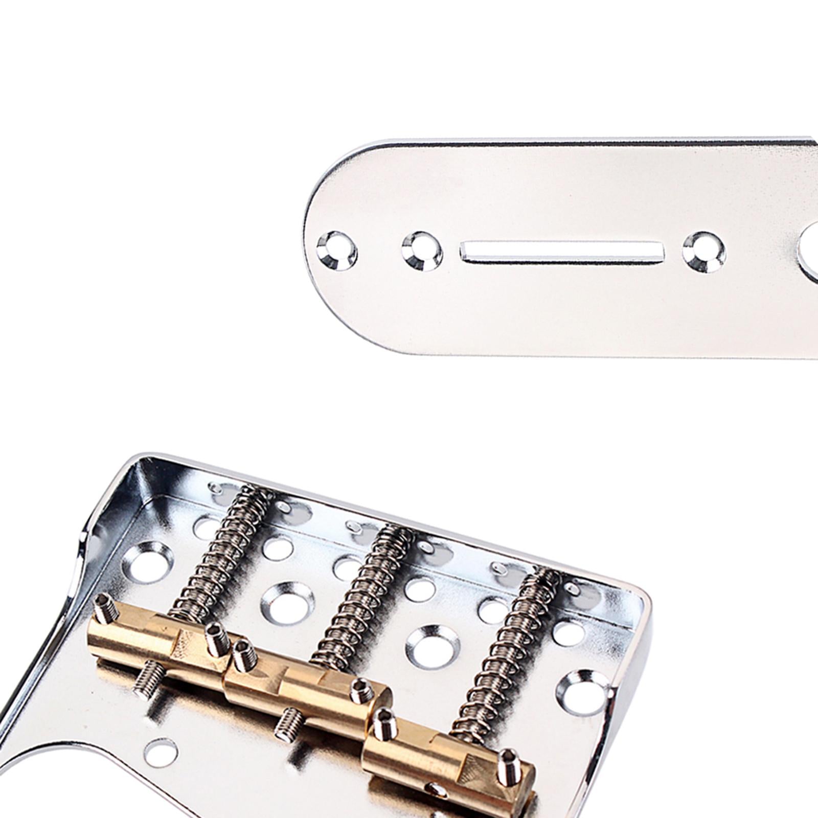 Chrome Electric Guitar Bridge Steel Base Brass Saddles for TL Guitar Parts