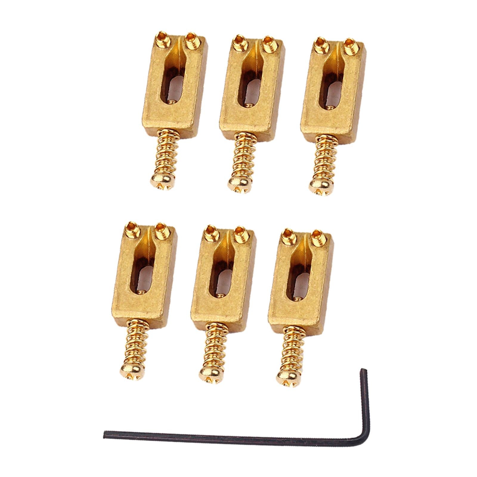 6pc/set Brass Guitar Bridge Saddles Wrench for ST Stringed Guitar Accs