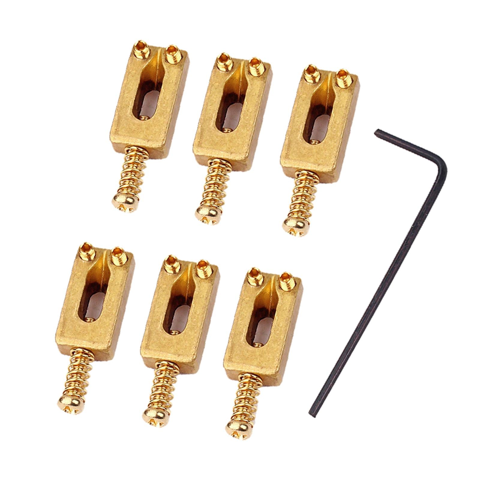 6pc/set Brass Guitar Bridge Saddles Wrench for ST Stringed Guitar Accs