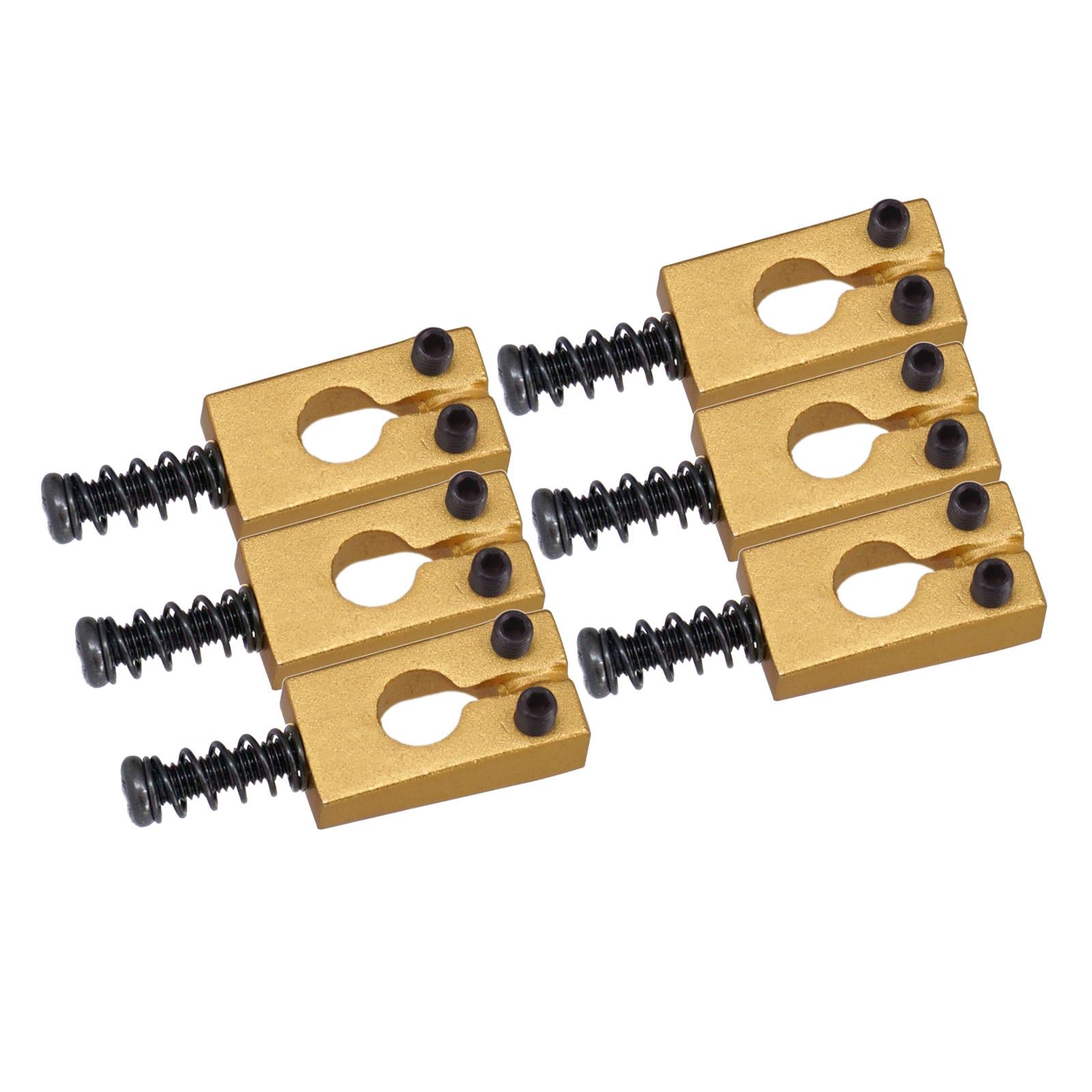 Set of 6 Brass Golden Guitar Bridge Saddles fit for ST Electric Guitar Parts black screw