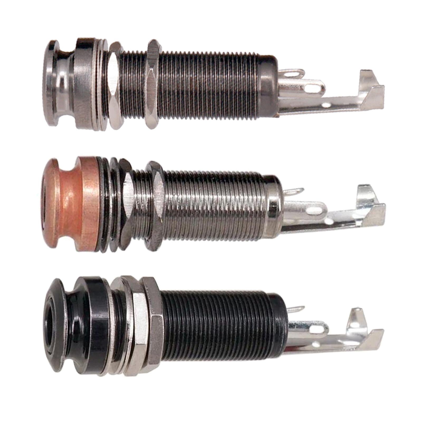 Threaded Cylinder Output Strap EndPin for Electric Guitar Bronze