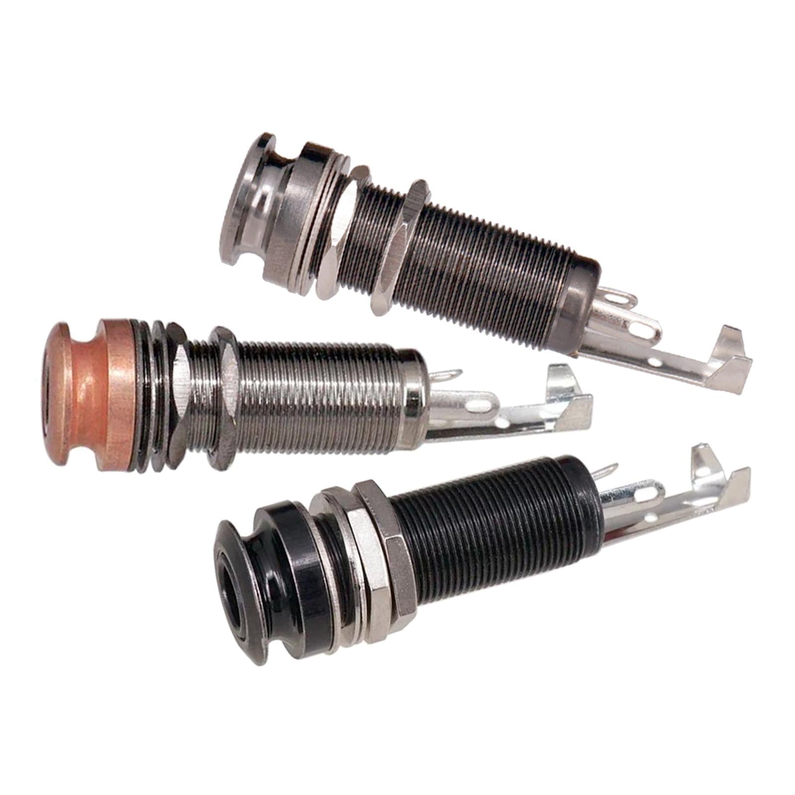 Threaded Cylinder Output Strap EndPin for Electric Guitar Bronze