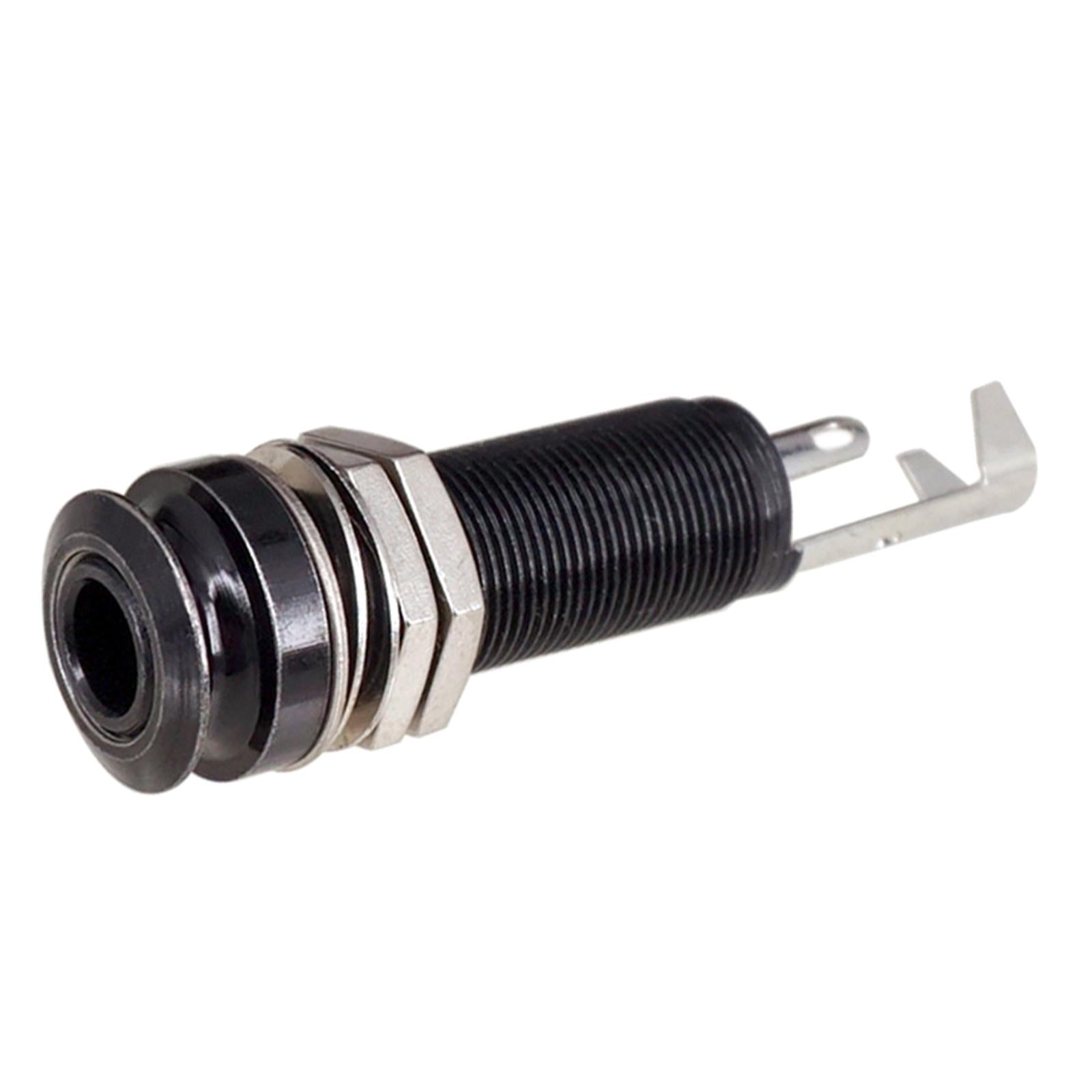 Threaded Cylinder Output Strap EndPin for Electric Guitar Black