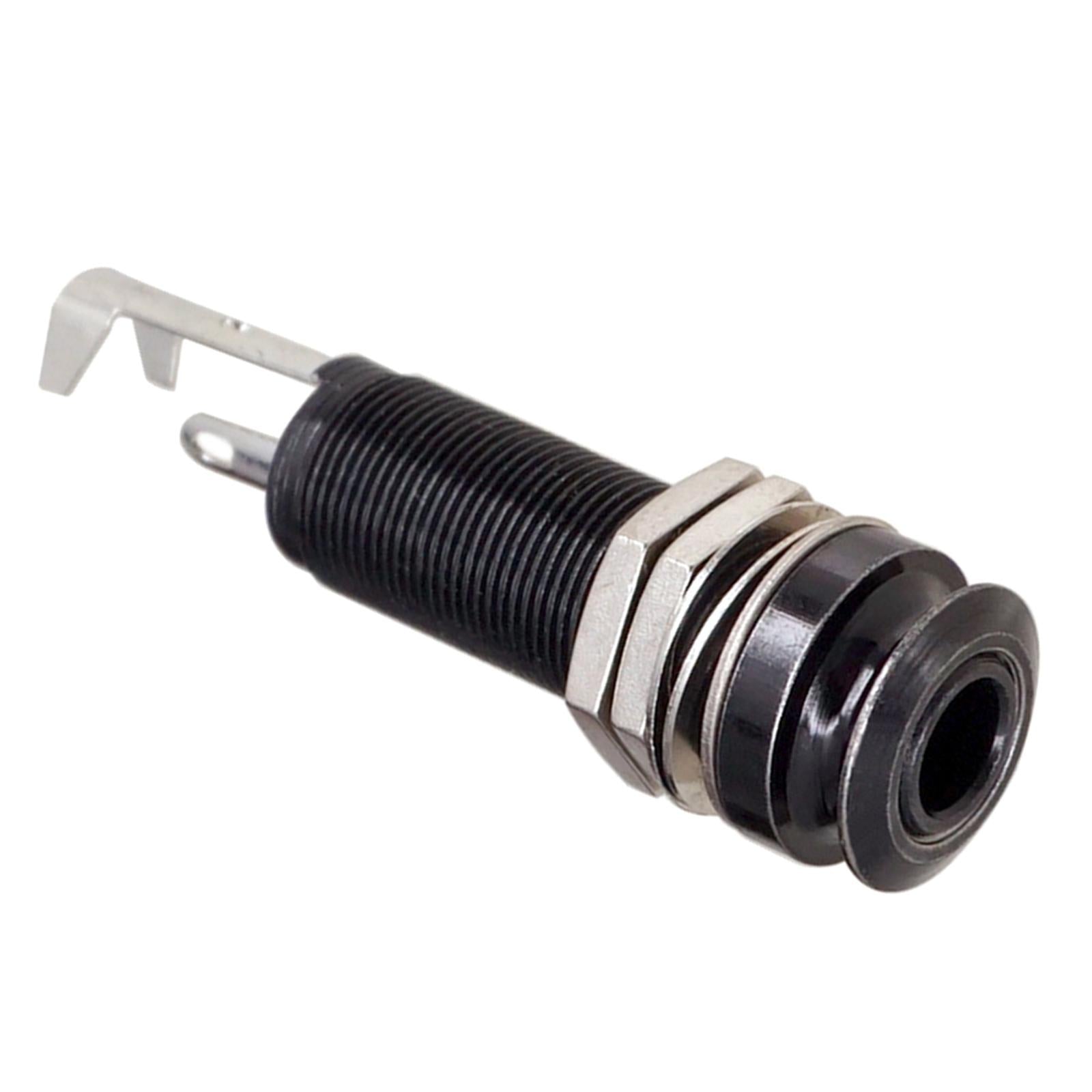 Threaded Cylinder Output Strap EndPin for Electric Guitar Black