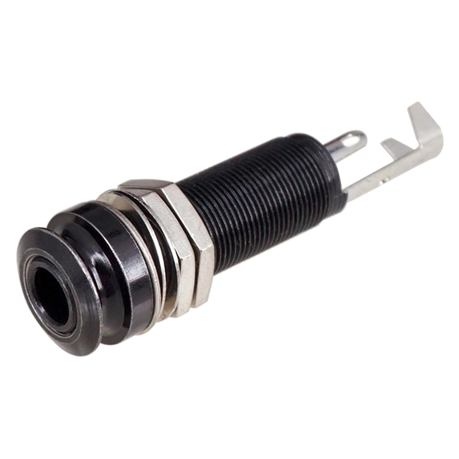 Threaded Cylinder Output Strap EndPin for Electric Guitar Black