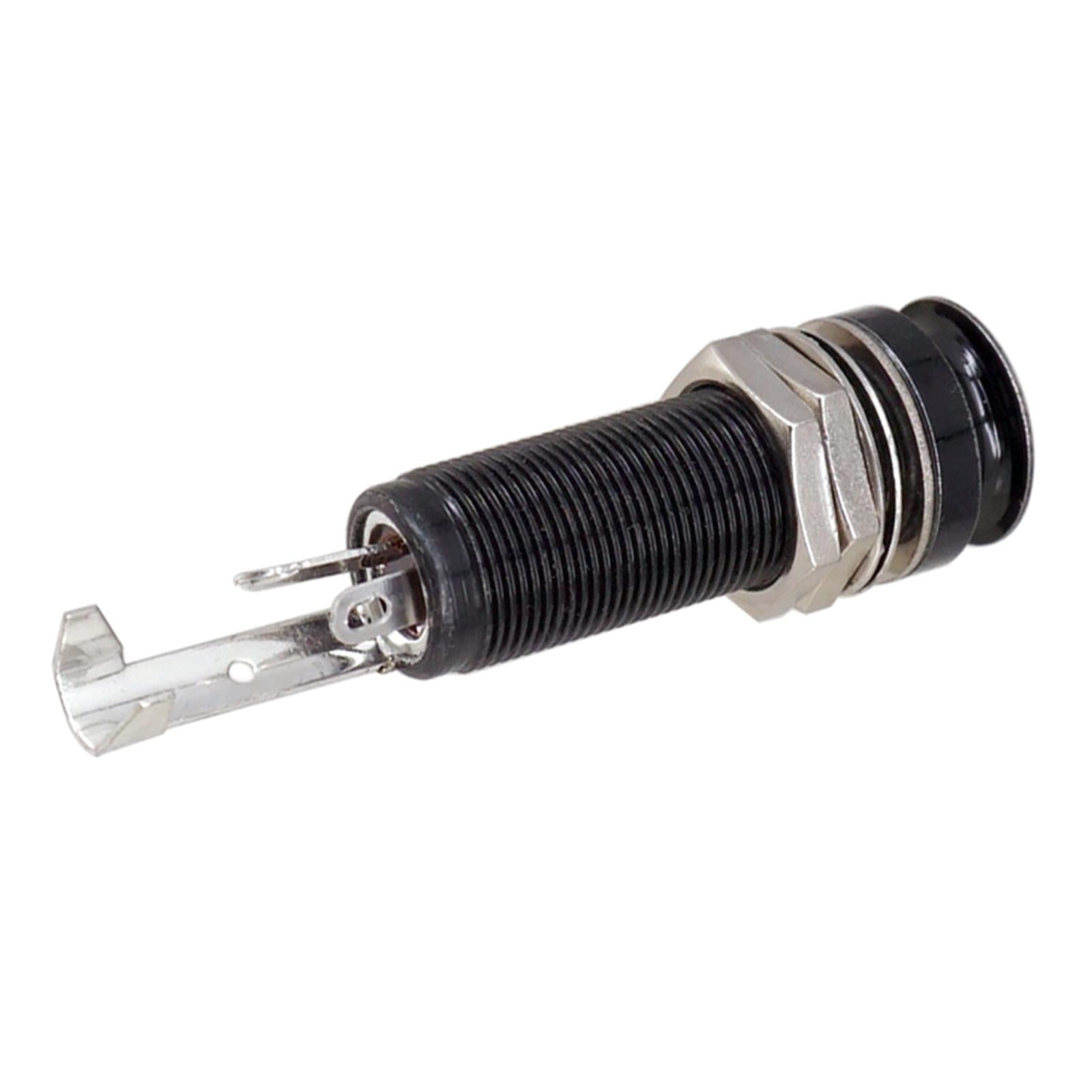 Threaded Cylinder Output Strap EndPin for Electric Guitar Black